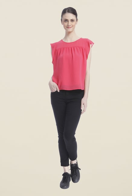 Vero Moda Pink Solid Top Vero Moda Pink Solid Top