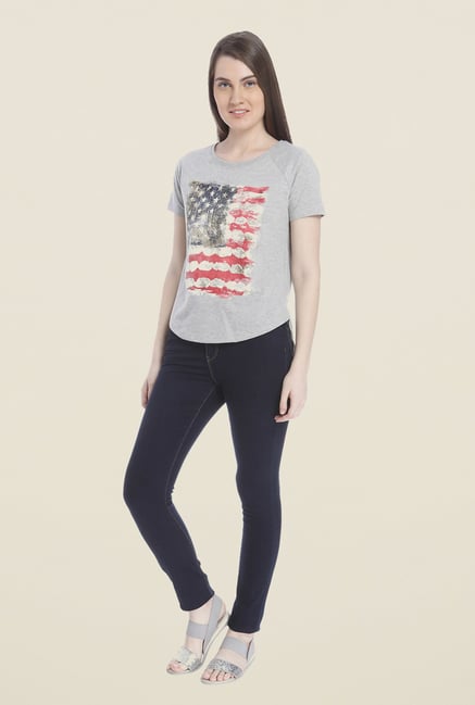 Vero Moda Grey Printed T-shirt Vero Moda Grey Printed T-shirt