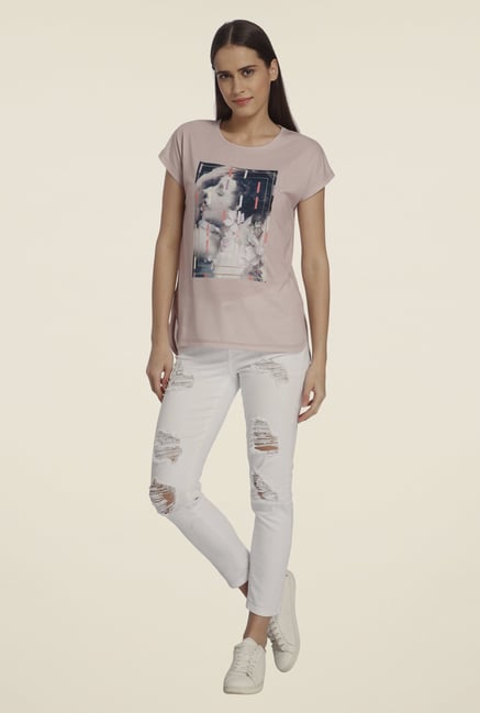 Vero Moda Beige Graphic Print T Shirt Vero Moda Beige Graphic Print T Shirt