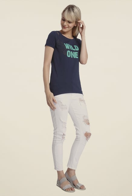 Vero Moda Navy Printed Top Vero Moda Navy Printed Top
