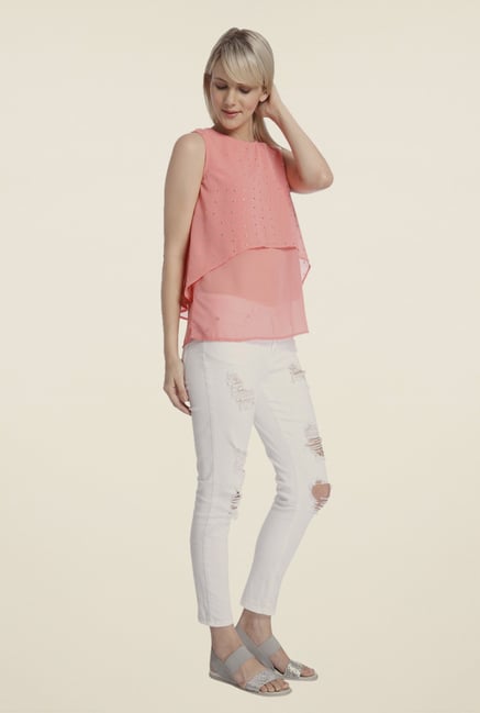 Vero Moda Peach Embellished Top Vero Moda Peach Embellished Top