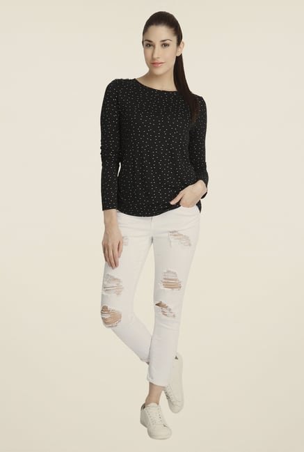 Vero Moda Black Printed Top Vero Moda Black Printed Top