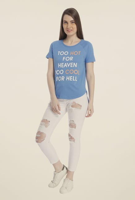 Vero Moda Blue Printed T-shirt Vero Moda Blue Printed T-shirt