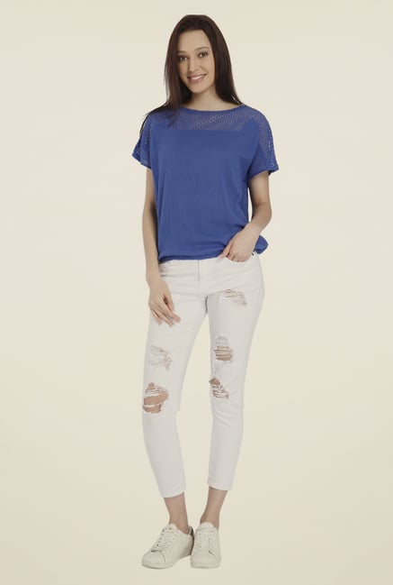 Vero Moda Royal Blue Lace Top Vero Moda Royal Blue Lace Top