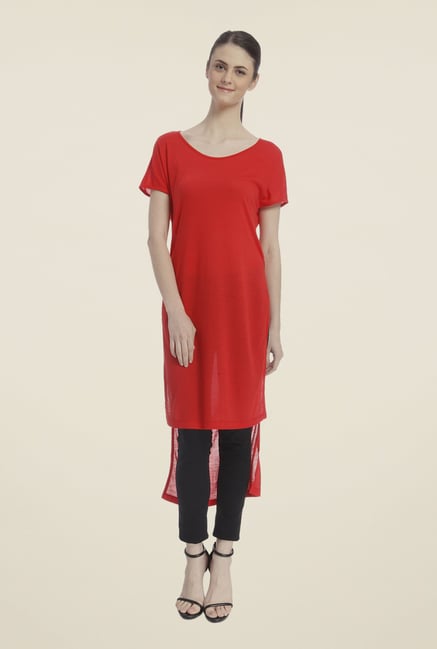 Vero Moda Red Solid Top Vero Moda Red Solid Top