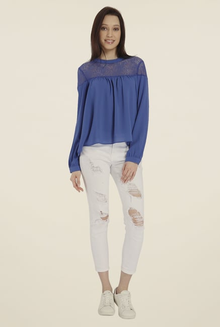 Vero Moda Blue Lace Top Vero Moda Blue Lace Top