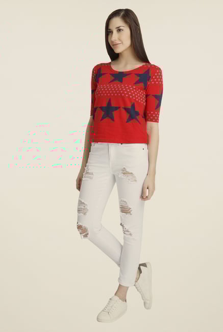 Vero Moda Red Printed Top Vero Moda Red Printed Top