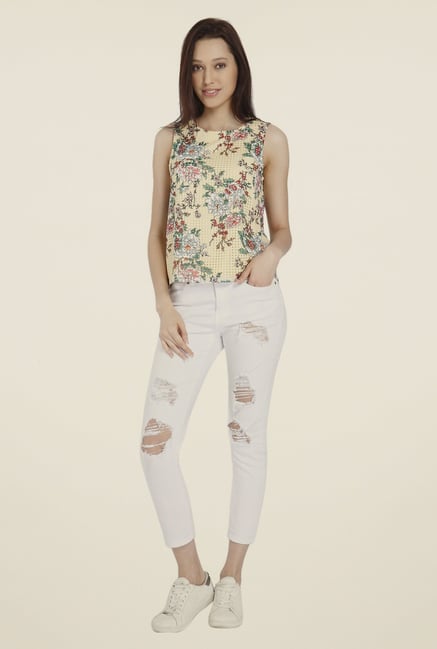 Vero Moda Yellow Floral Print Top Vero Moda Yellow Floral Print Top