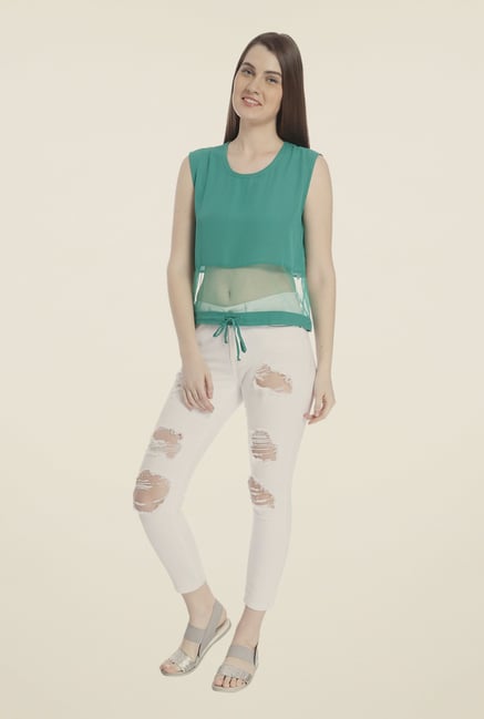 Vero Moda Green Solid Top Vero Moda Green Solid Top