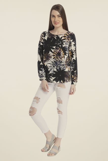 Vero Moda Black Floral Print Top Vero Moda Black Floral Print Top
