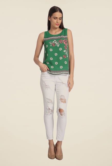 Vero Moda Green Floral Print Top Vero Moda Green Floral Print Top