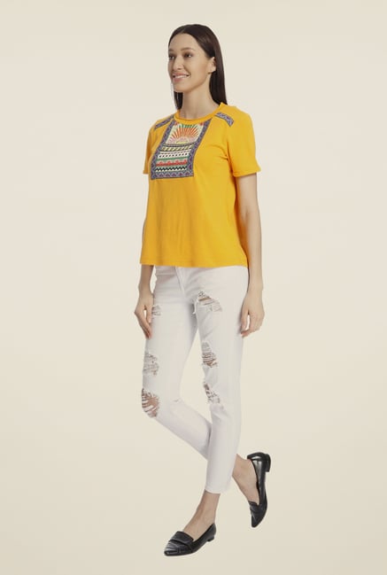 Vero Moda Mustard Printed Top Vero Moda Mustard Printed Top