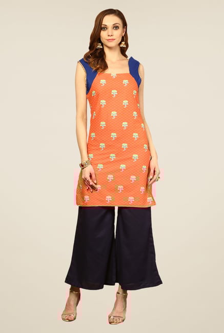 Yepme Orange Jenna Printed Kurti Yepme Orange Jenna Printed Kurti