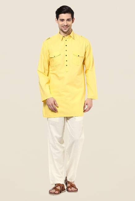 Yepme Bret Yellow Solid Kurta Yepme Bret Yellow Solid Kurta