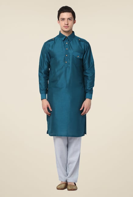 Yepme Rooney Teal Blue Solid Kurta Yepme Rooney Teal Blue Solid Kurta