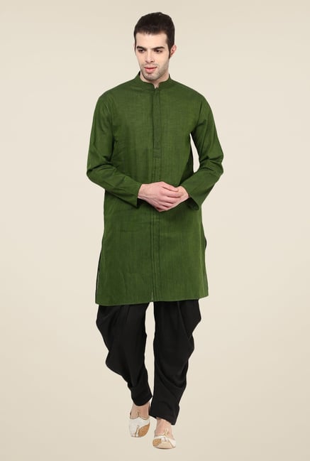 Yepme Davor Dark Green Solid Kurta Yepme Davor Dark Green Solid Kurta