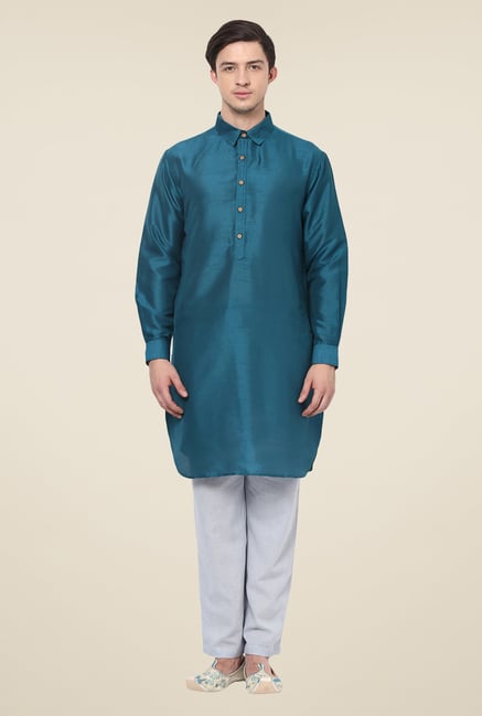 Yepme Rubin Teal Blue Solid Kurta Yepme Rubin Teal Blue Solid Kurta
