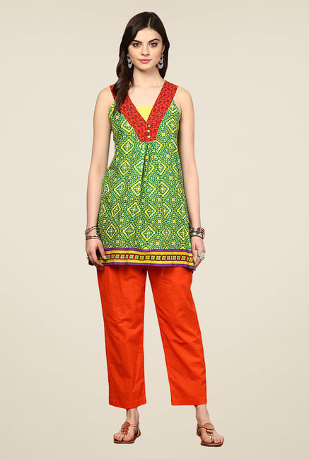Yepme Cinizia Green Printed Kurti Yepme Cinizia Green Printed Kurti