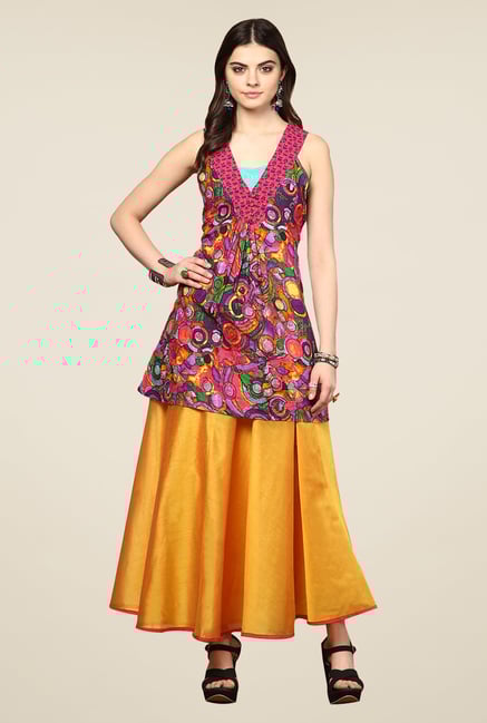 Yepme Cinizia Pink Printed Kurti Yepme Cinizia Pink Printed Kurti