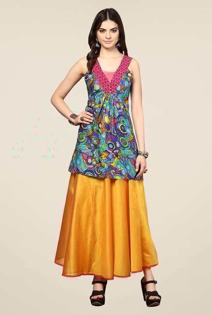 Yepme Cinizia Blue Printed Kurti Yepme Cinizia Blue Printed Kurti
