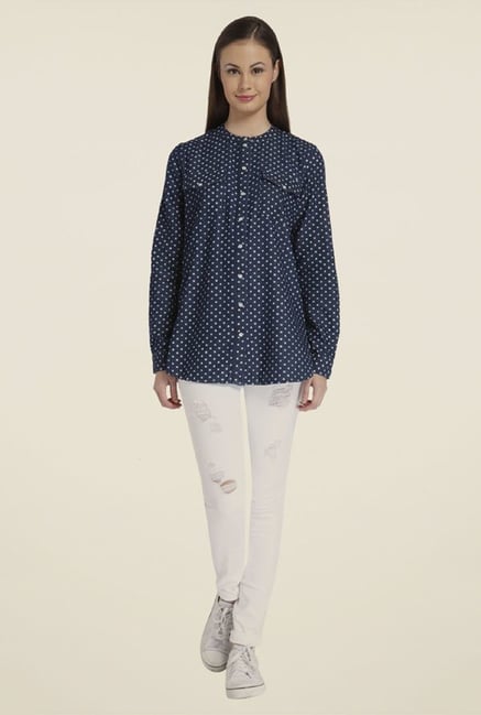 Only Navy Polka Dot Shirt Only Navy Polka Dot Shirt