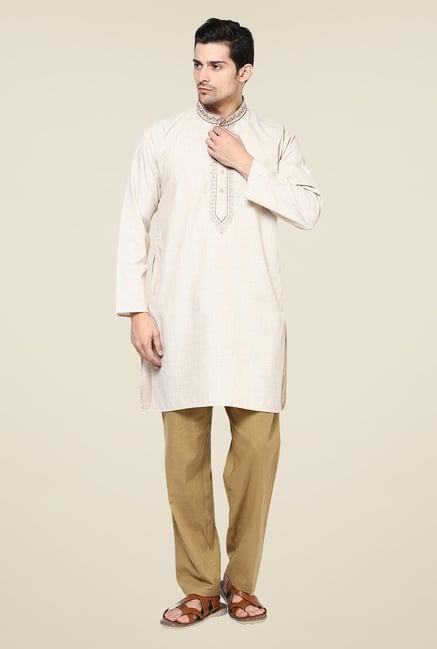 Yepme Ivan Beige Solid Kurta Yepme Ivan Beige Solid Kurta