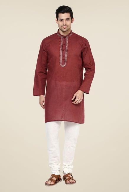 Yepme Carlos Maroon Solid Kurta Yepme Carlos Maroon Solid Kurta