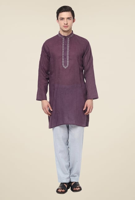 Yepme Carlos Purple Solid Kurta Yepme Carlos Purple Solid Kurta
