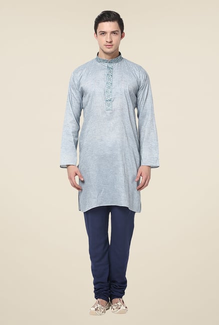 Yepme Efrain Blue Solid Kurta Yepme Efrain Blue Solid Kurta