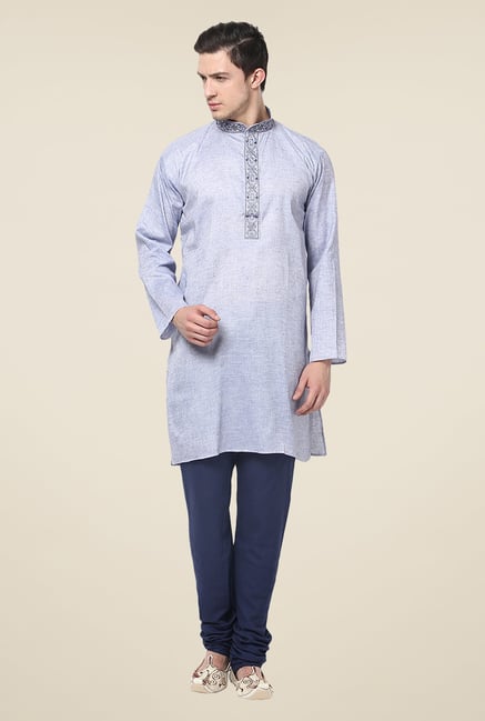 Yepme Efrain Light Blue Solid Kurta Yepme Efrain Light Blue Solid Kurta