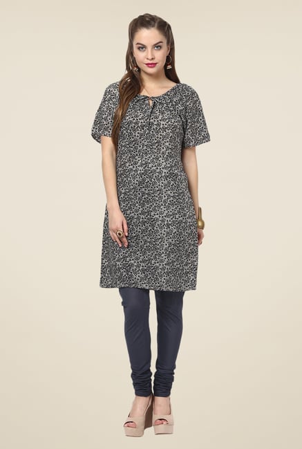 Yepme Grey Rochella Flared Kurti Yepme Grey Rochella Flared Kurti