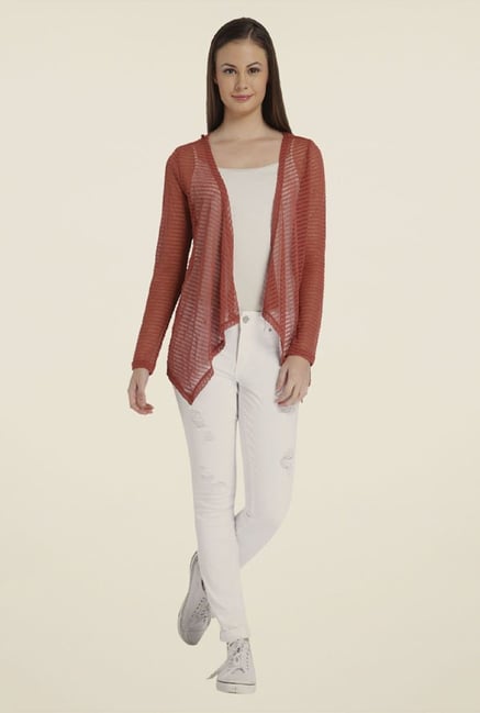 Only Maroon Self Print Shrug Only Maroon Self Print Shrug