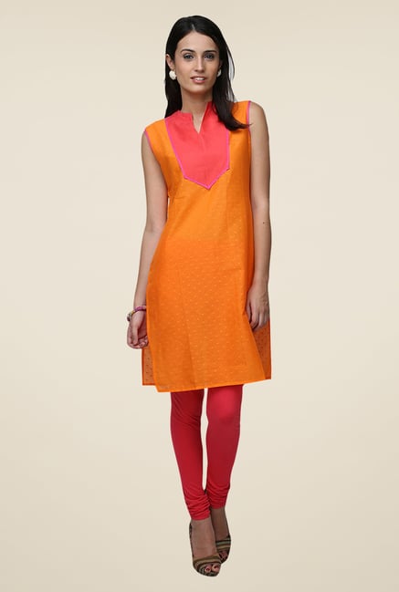 Yepme Orange Wendy Printed Kurti Yepme Orange Wendy Printed Kurti