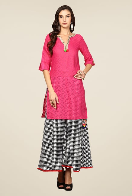 Yepme Pink Carol Tassel Kurti Yepme Pink Carol Tassel Kurti