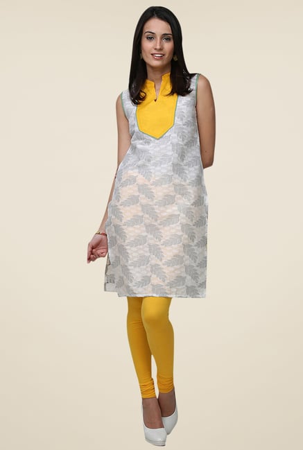 Yepme White Wendy Leaf Print Kurti Yepme White Wendy Leaf Print Kurti