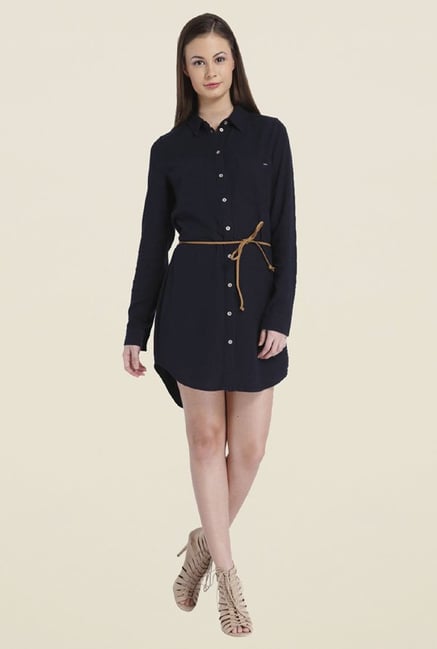 Only Navy Solid Dress Only Navy Solid Dress