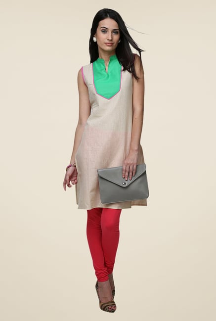 Yepme Beige Wendy Solid Kurti Yepme Beige Wendy Solid Kurti