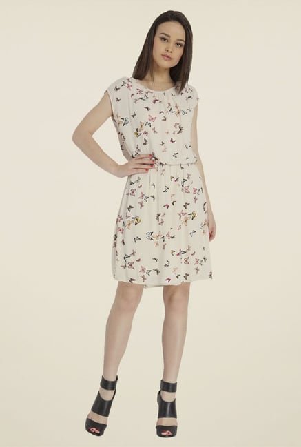 Only Off White Printed Dress Only Off White Printed Dress