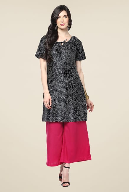 Yepme Black Rochella Flared Kurti Yepme Black Rochella Flared Kurti