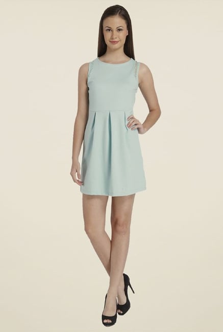 Only Sky Blue Solid Dress Only Sky Blue Solid Dress