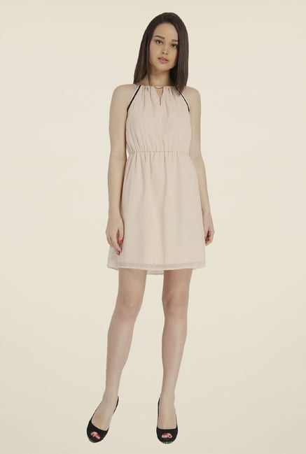 Only Beige Solid Dress Only Beige Solid Dress