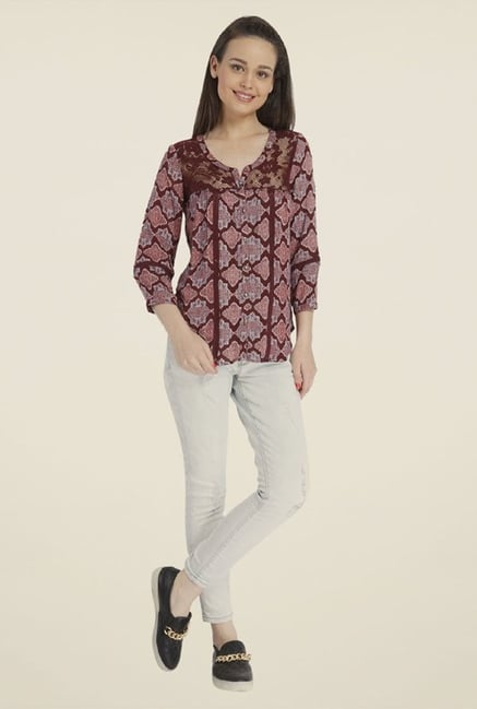Only Purple Printed Top Only Purple Printed Top