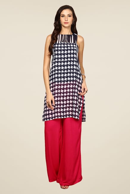 Yepme Navy Cilia Printed Kurti Yepme Navy Cilia Printed Kurti