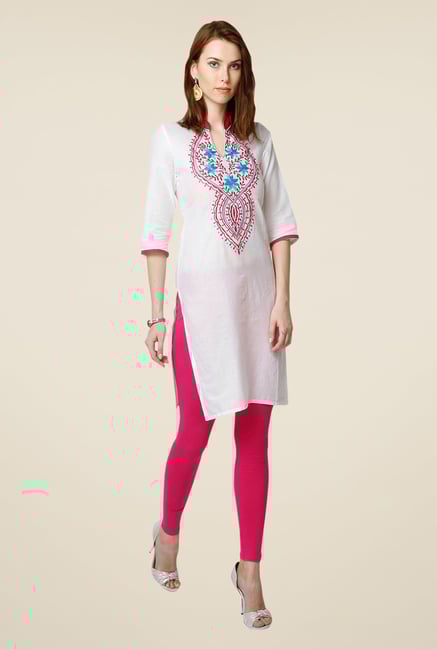 Yepme White Imelda Embroidered Kurti Yepme White Imelda Embroidered Kurti