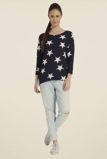 Only Blue Printed Top Only Blue Printed Top