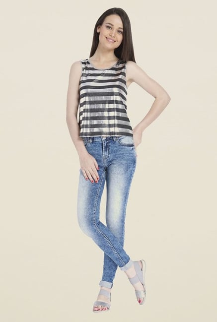 Only Silver Stripes Top Only Silver Stripes Top