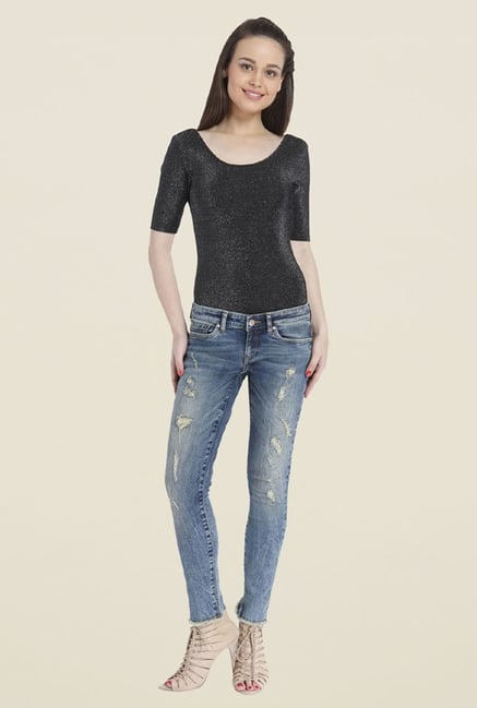 Only Black Solid Scoop Neck Top Only Black Solid Scoop Neck Top