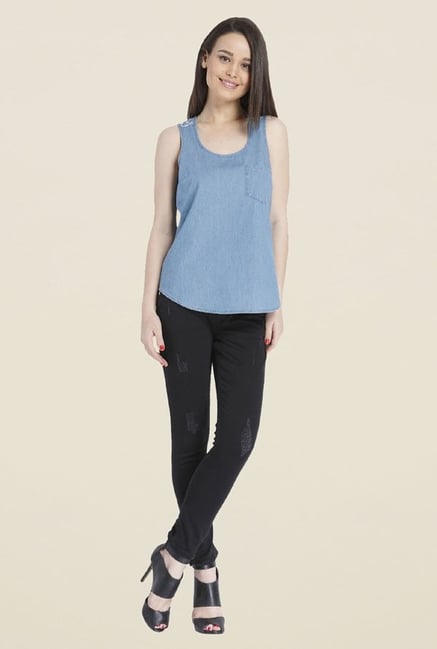 Only Light Blue Solid Top Only Light Blue Solid Top