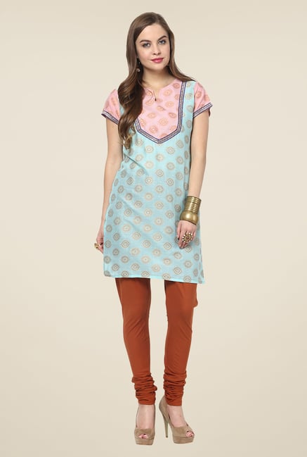 Yepme Blue Cailin Lace Kurti Yepme Blue Cailin Lace Kurti