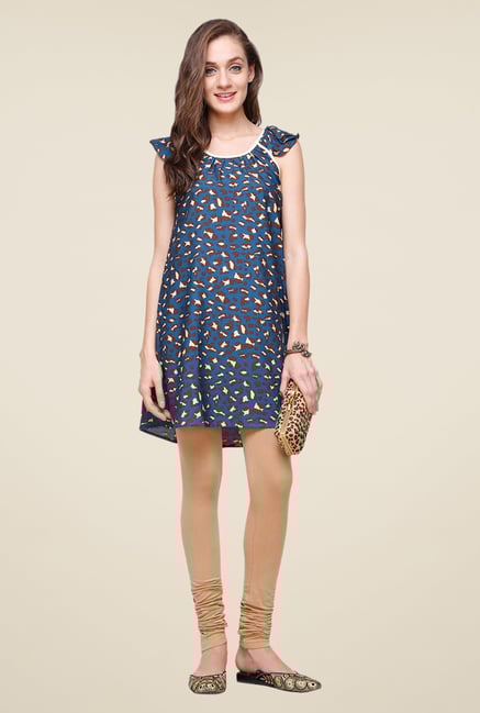 Yepme Navy Aubey Animal Print Kurti Yepme Navy Aubey Animal Print Kurti